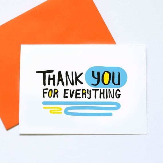 Debmon Design Card | Thank You For Everything Card | Thank You Cards