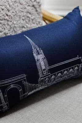 Deborah Toner | Marlow Bridge Cushion | Long Navy & Silver