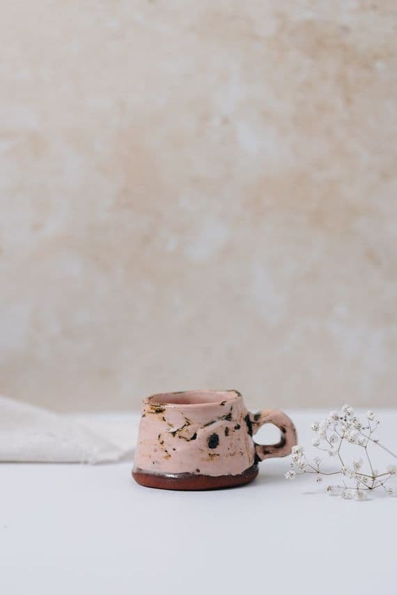 Dee Quinn Ceramics | Handmade Ceramic Espresso Cup | Pink Pottery | Deirdre Kerrigan