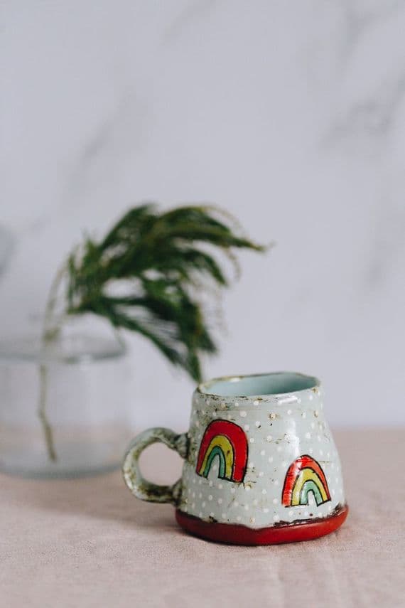 Dee Quinn Ceramics | Handmade Ceramic Mug | Rainbow Pottery | Deirdre Kerrigan