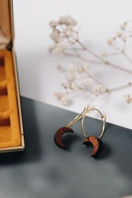 Deeca Jewellery Design | Crescent Moon Hoop Earrings