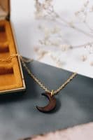 Deeca Jewellery Design | Wooden Crescent Moon Necklace | Ethical Handmade Jewellery Ireland
