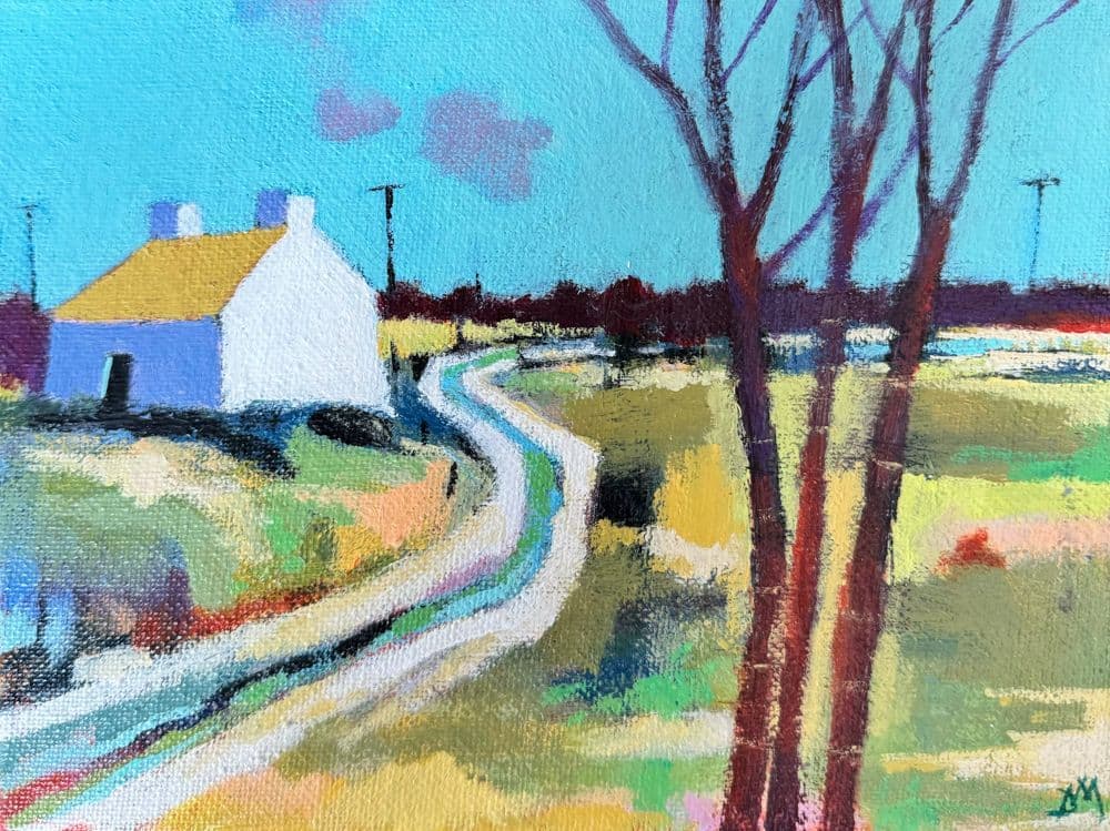 Derek Melville Artist The Thatch Irish Cottage Acrylic Painting