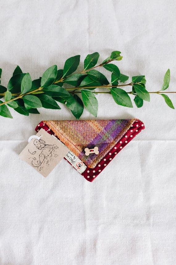 Don't Forget the Dog | Tweed Dog Neckerchief Bandana | Red