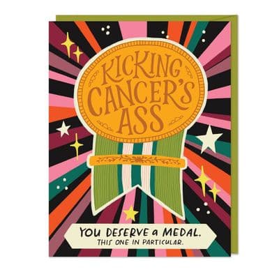 Em & Friends | Kicking Cancer's Ass Sticker Card