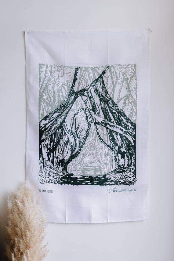 Flax Fox Designs | The Dark Hedges Irish Linen Tea Towel | Danielle Morgan Artist