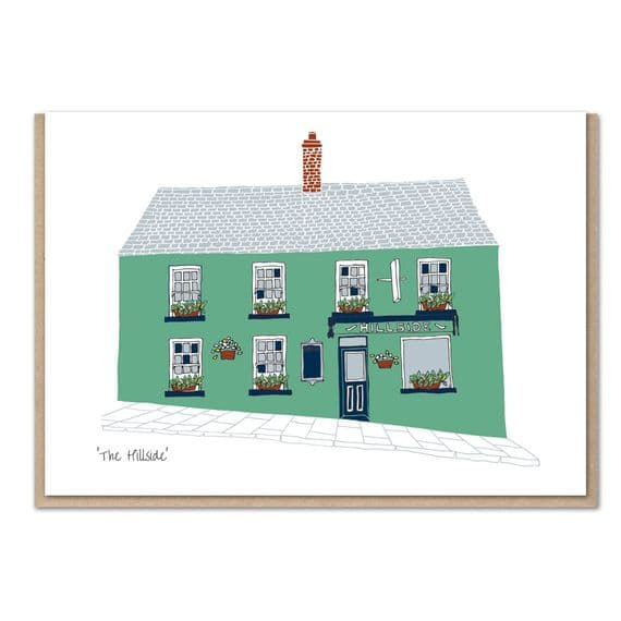 Flax Fox Designs | The Hillside Pub Hillsborough Card | Danielle Morgan Artist