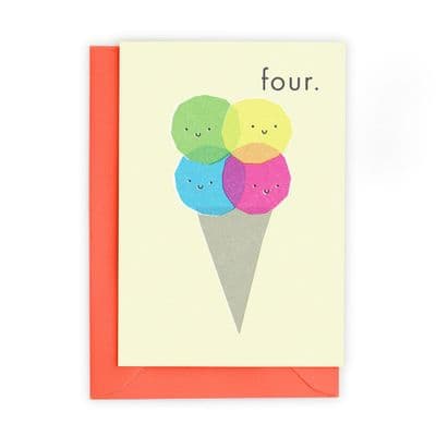 Fréya | Four 4th Birthday Card