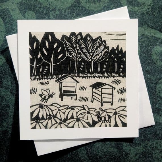 Algan Arts | Gail Kelly Artist | Honey Bees Card | Art Cards Northern Ireland