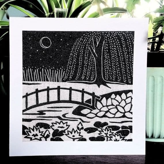 Algan Arts | Gail Kelly Artist | Water Garden Gardening Card | Art Cards Northern Ireland