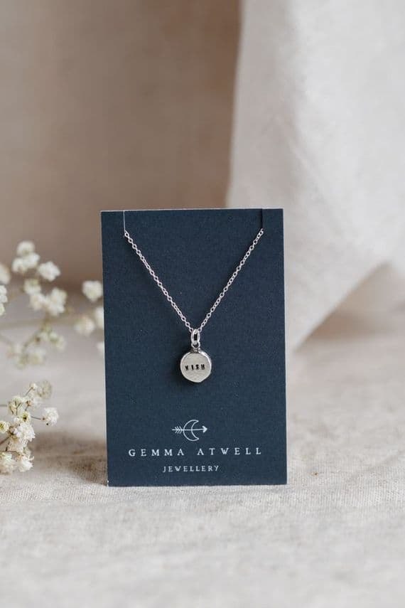 Gemma Atwell Jewellery | Handmade Sterling Silver WISH Nugget Pendant