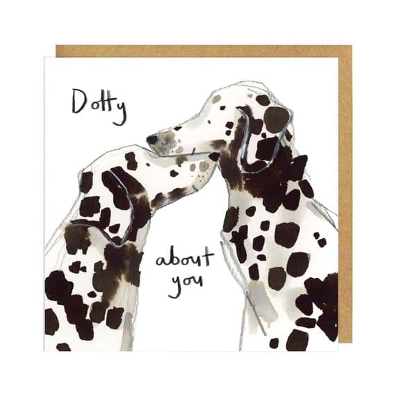 Gemma O'Neill Artist & Illustrator | Dotty About You Dalmatian Dog Card | Love Cards