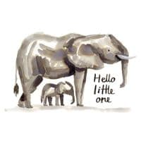 Gemma O'Neill Artist & Illustrator | Hello Little One Elephants Card | New Baby Cards