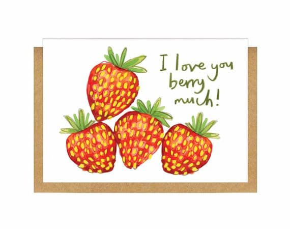 Gemma O'Neill Artist & Illustrator | I Love You Berry Much Card | Valentine's Day Cards