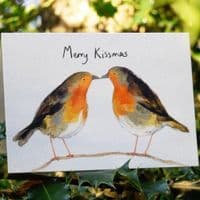 Gemma O'Neill Artist & Illustrator | Merry Kissmas Robins Christmas Card | Christmas Cards