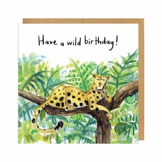 Gemma O'Neill Artist & Illustrator | Wild Birthday Cheetah Cat Card | Birthday Cards