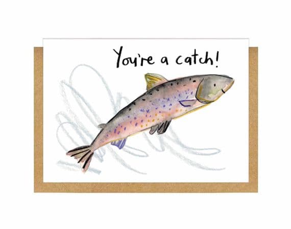 Gemma O'Neill Artist & Illustrator | You're a Catch Valentine's Day Card | Anniversary Cards