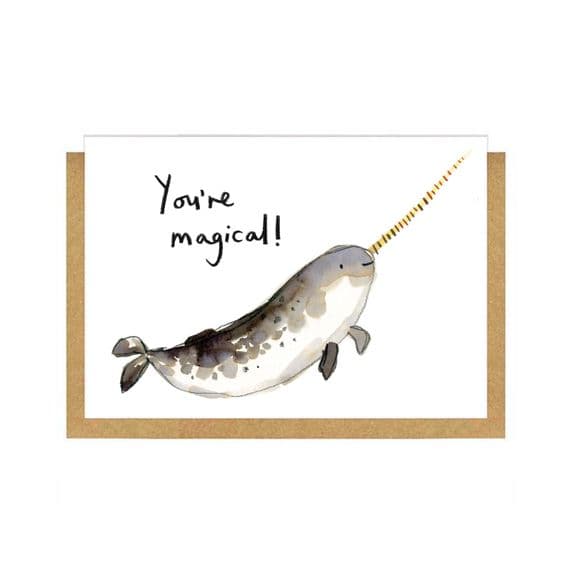 Gemma O'Neill Artist & Illustrator | You're Magical Narwhal Card | Friendship Cards
