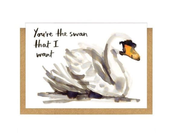 Gemma O'Neill Artist & Illustrator | The Swan That I Want Valentine's Card | Love Cards