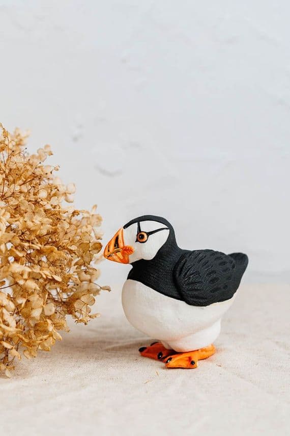 Gin Durham Ceramic Sculpture | Puffin Sculpture | Ceramic Puffin Sculpture