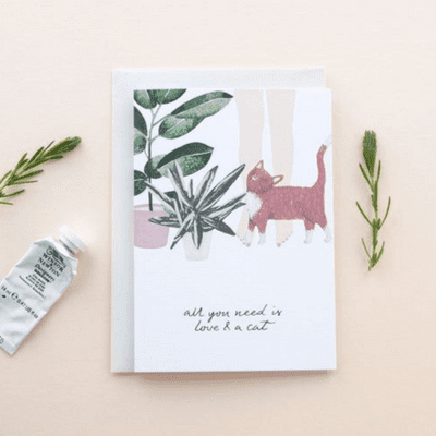 Hidden Pearl Studio | Love & A Cat Card