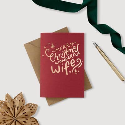 Hunter Paper Co | Merry Christmas Wonderful Wife Card