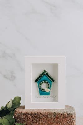 Jakki Trainor | Ceramic Home Sweet Home Birdhouse with Single Bird