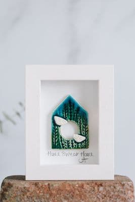 Jakki Trainor | Ceramic Home Sweet Home Birdhouse with Two Birds