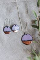 Jane Marshall Jewellery | Sterling Silver & Enamel Copper Tip Lilac Pendant | Handmade Necklace