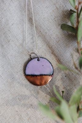 Jane Marshall | Round Copper Tip Pendant | Lilac