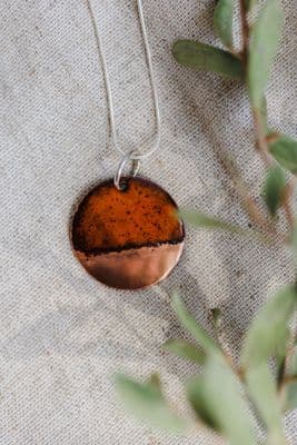 Jane Marshall | Round Copper Tip Pendant | Rust