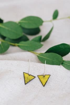 Jane Marshall | Triangular Drop Earrings | Yellow