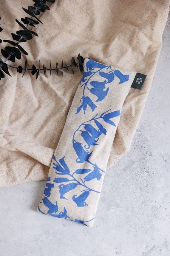 Jupiter Red Textiles | Irish linen Lavender Eye Pillow Print | Bluebells Soothing Eye Mask | Northern Ireland