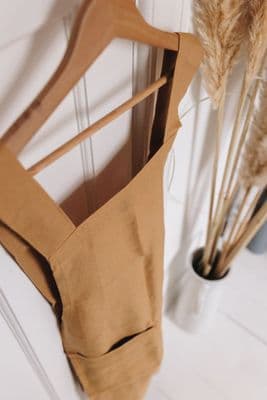 Janet McNamee | Mustard Irish Linen Cross-Back Apron