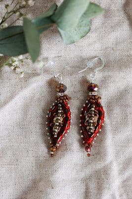 Janice Gilmore | Burgundy Leaf Earrings