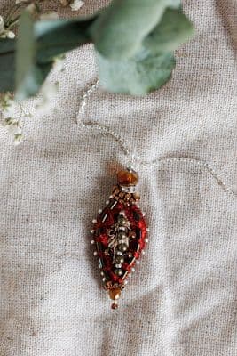 Janice Gilmore | Burgundy Leaf Pendant