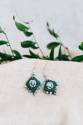 Janice Gilmore | Kingfisher Green Diamond Earrings