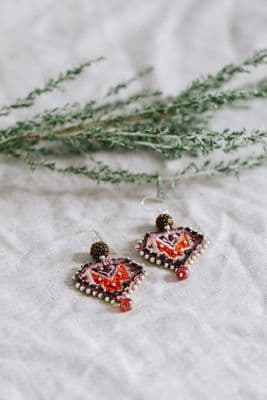 Janice Gilmore | Dusky Pink Kilim Earrings