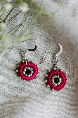 Janice Gilmore | Magenta Round Earrings