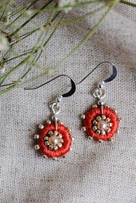 Janice Gilmore | Peach Round Earrings