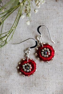 Janice Gilmore | Red Round Earrings