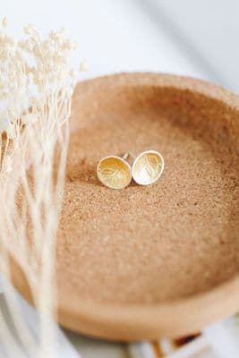 Joanne Tinley | Golden Leaf Cup Earrings