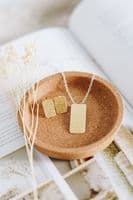 Joanne Tinley Jewellery | Sterling Silver Handmade Golden Leaf Tag Earrings