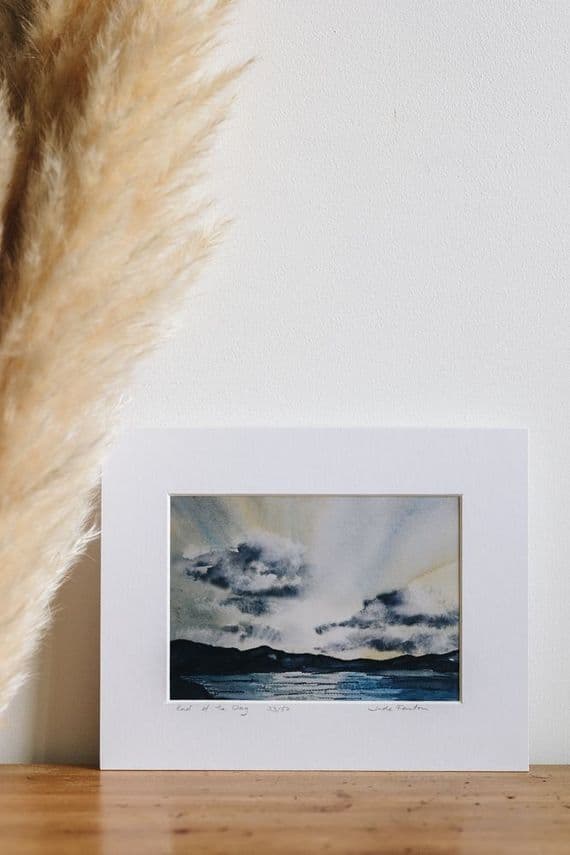 Jude Fenton Artist | End of the Day Watercolour Landscape Print | Northern Ireland Art