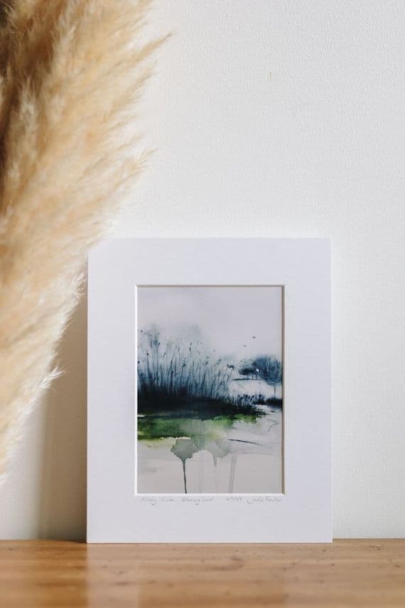 Jude Fenton Artist | Misty Rain Strangford Watercolour Landscape Print | Northern Ireland Art