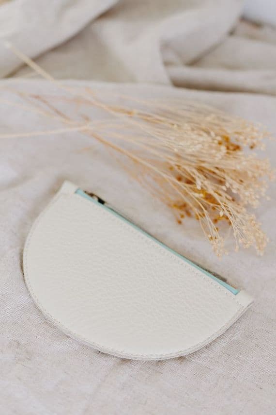 Jude Gove Leather Maker | MIMI Leather Coin Purse | Buttermilk & Mint