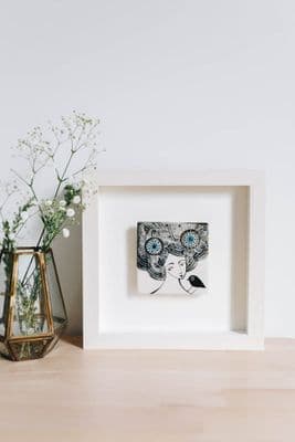 Karen Risby Framed Porcelain | Bird in the Hand