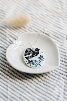 Karen Risby | Oval Bird Pendant