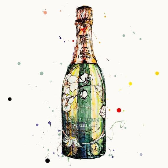 Kathryn Callaghan Artist | Belle Epoque Champagne Bottle Print | KC Fine Art | Northern Ireland