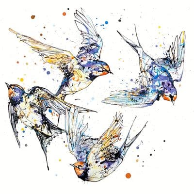 Kathryn Callaghan | Belonging Four Swallows Print